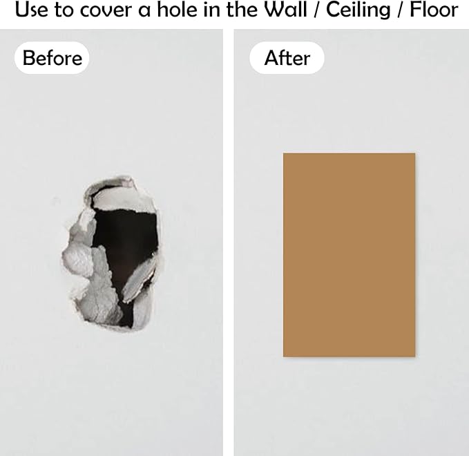 Rubber Bond Self-Adhesive Rubber Wall Outlet Cover Plate 5 Pack - Easy to Apply Peel & Stick Drywall Hole Patch - 5x3 Inch Screwless Blank Wall Plate Cover - Premium Rubber Wall Hole Cover (Brown)