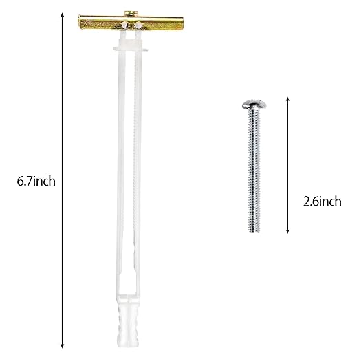 Peohud 20 Pack Drywall Anchor with Included Bolts for 1/4"-20, Heavy Duty Hollow Wall Anchors for TV Mounting, Cabinets, Holds up to 265lbs Each in 1/2" Drywall