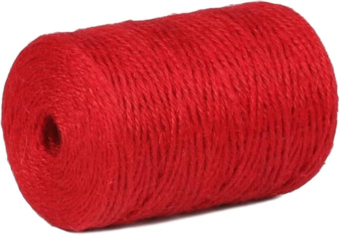 2mm 600ft Colored Natural Jute Twine String for Gift Wrapping Craft Baker Plant Christmas Ribbon Twine Handmade Arts Decoration Thin Packing String Home Decor