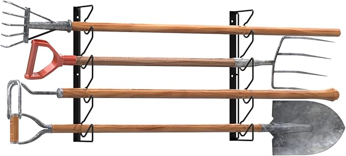 UNITEDPOWER Garden Tool Storage Rack,Wall Mounted Garage Organizer,Tool Utility Holder for Garden Equipment Shovel Rakes Brooms