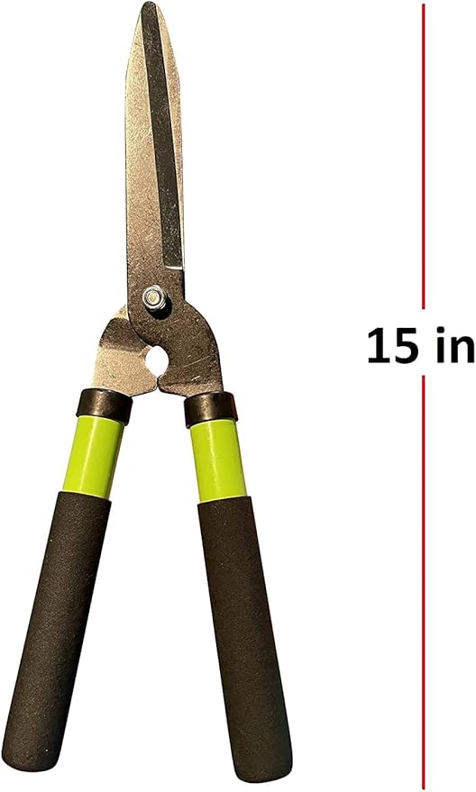 GARDEN GURU Hedge Shears Clippers for Trimming & Shaping Borders, Boxwood, Decorative Shrubs, Bushes, Grass – 15 inch High Carbon Steel Gardening Hedge Clippers & Shears with Comfort Grip Handles (4)