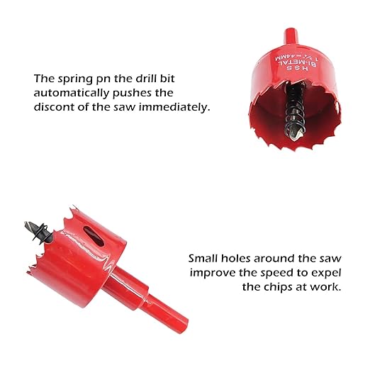 Hole Saw Kit, 11 Pcs 3/4" to 2-1/2" General Purpose Hole Saw Drill Bits, HSS Hole Cutter with Arbor for Wood, Plastic, Drywall,Size(19,22,25,28,35,38,44,51,54,57,64)