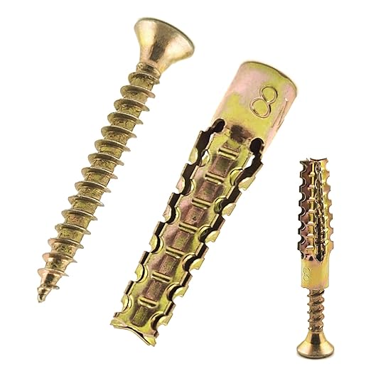 65 Packs Heavy Duty Hollow Wall Anchors with Screws, Loose Hinge and Stripped Hole Repair Kits (8x38mm)