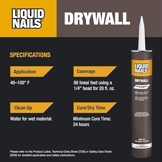 Liquid Nails Drywall 28 oz. Off-White Interior Construction Adhesive Low VOC, 12 Pack