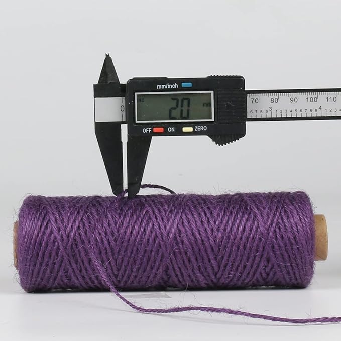 2mm 328ft Colored Natural Jute Twine String for Gift Wrapping Craft Baker Plant Christmas Ribbon Twine Handmade Arts Decoration Thin Packing String Home Decor