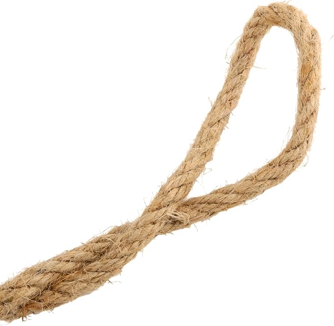 Jute Twine Rope, 8mm Thick, 164 Feet, Hemp Rope for Decorating, DIY Crafts, Garden