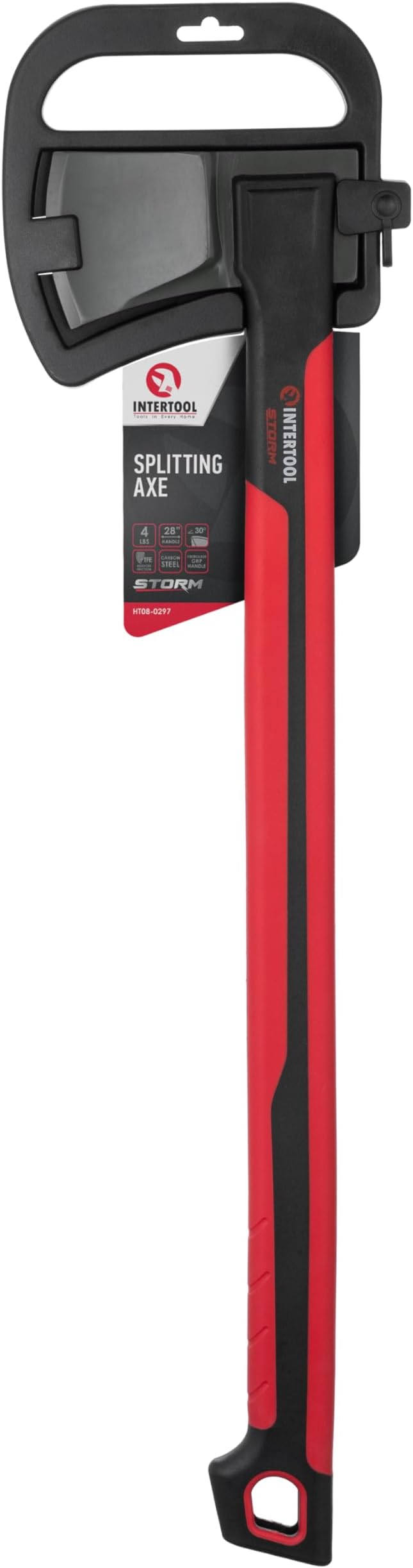 INTERTOOL Splitting Axe for Firewood 28” Maul Wood Splitter Ax Tool for Deeper Cuts, Chopping, Kindling, Camp, Survival - Shock Absorbing MAX Grip Handle, Sheath - HT08-0297