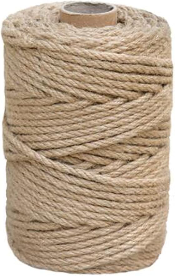 1/4 in (6 mm) X 328 Ft (100 Meters) Jute Twine Rope String for Home Decorating, Cat Scratcher Post Tree, DIY Arts Crafts, Garden, Binding, Packing Material