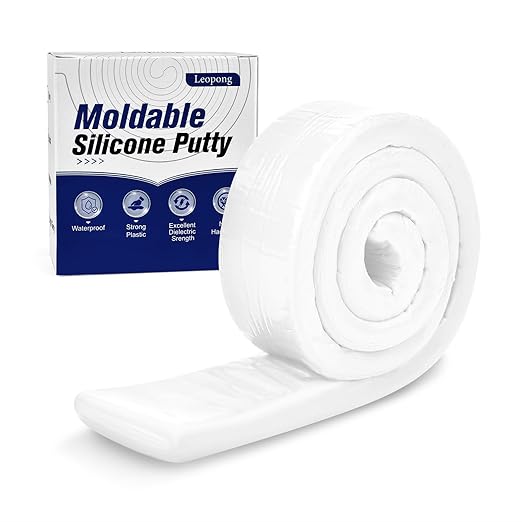Moldable Silicone Putty, Waterproof, Stay Pliable,Good Plasticity for Repair and Fill Various Gaps in Bathrooms, Fountains, Water Pipes, Walls (White)