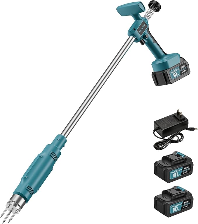 Weed Puller Tool,Electric Stand Up Weed Puller Tool, 21V Battery Powered w/ 2pcs 3000mAh,Heavy Duty 3-Claw Steel Root Weeder,for Dandelion Lawn Garden Yard