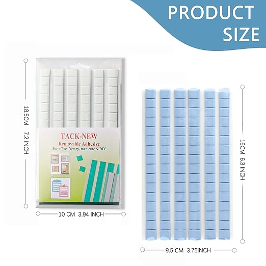 Sticky Mounting Putty for Wall Hanging Removeable Repositionable Adhesive Poster Non Marking Tacky Adhesive for Picture Hanging Crafts(White+Blue,192)