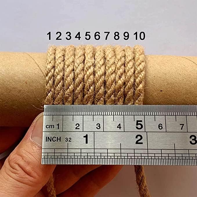 5mm Jute Twine, 164 Feet Braided Jute Rope, Heavy Duty and Thick Twine Rope for DIY Artwork, Bundling, Home Decor, Gardening Applications (5MM 164FT)