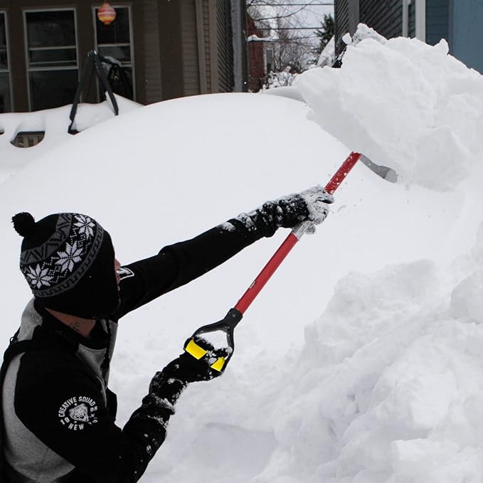 2 Pcs Plastic Shovel D Grip Handle, 32mm / 1.26" Inner Diameter Spade, for Digging Raking Tools, Yellow