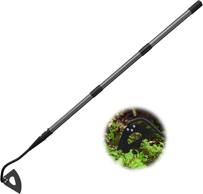 COCONUT Garden Hoe, 65 inch Long Handle Weeding Hollow Hoe Garden Tool, Heavy Duty Gardening Hoe with Durable Blade for Loosening Planting