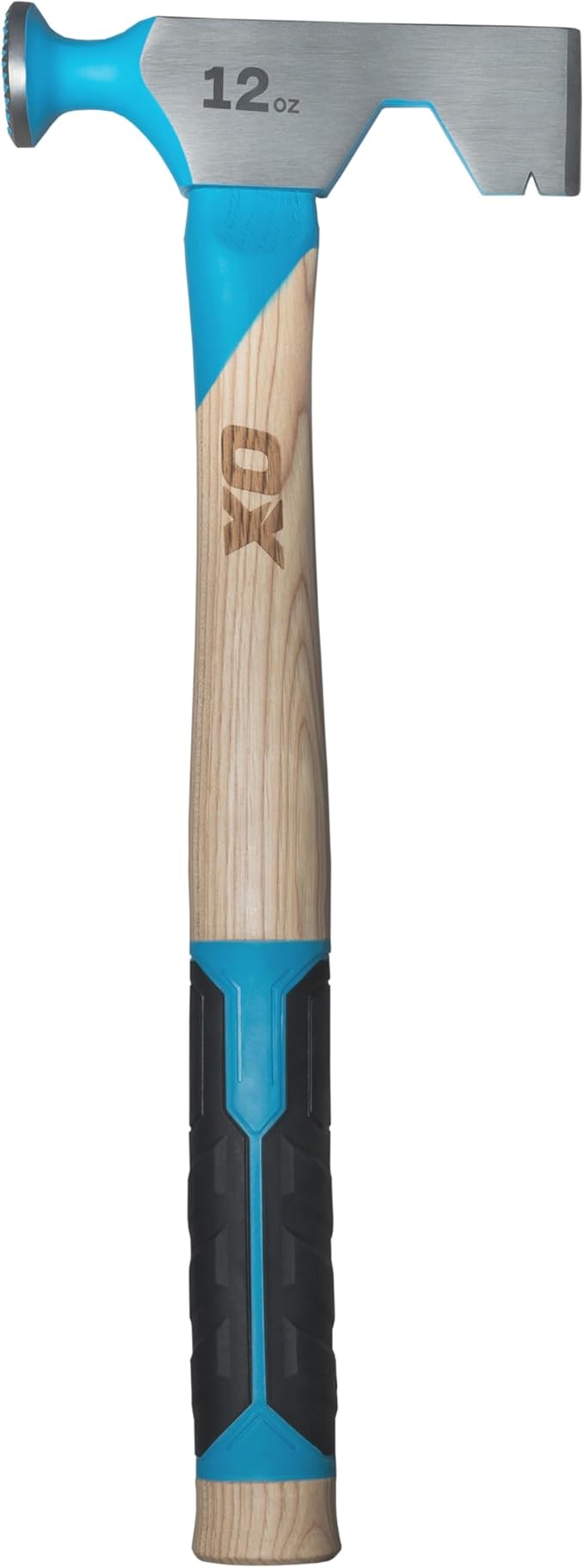 OX Tools Pro 12oz Dry Wall Hatchet Hammer Combo with TPR Grip and Nail Puller Straight Hickory Handle Milled Face Drywall Hammer Tool Hatchet Hammer OX-P088712
