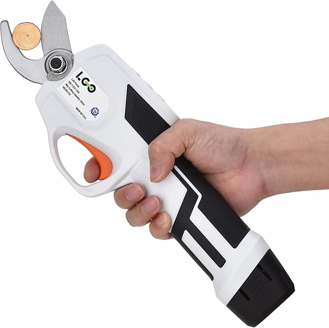 LIGO Cordless Pruning Shears for Thick Stems | 7.2V Fast-Charging Battery Trims 0.98" Branches | Safety Lock & Non-Slip Handle | Rose/Bush/Shrub Trimmer, with Removable Battery