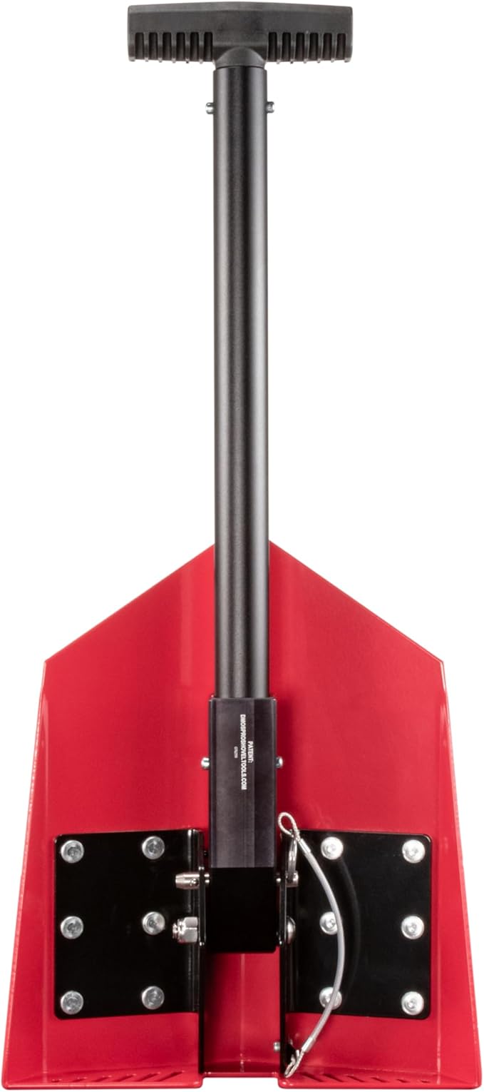 DMOS Delta Shovel - Collapsible Heavy-Duty Steel Folding Shovel for Camping, Overlanding, Survival, Military, Hunting, & Off-Road Use - Racing Red - Pro