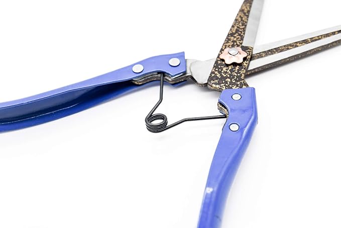 Grass Sheep Shear - Coated Wear-Resistant Handle, Manganese Steel Double-Edged, Strong Spring Suitable For Manual Shearing of Cow, Sheep, and Horse Hair (Blue 10.2 inches)