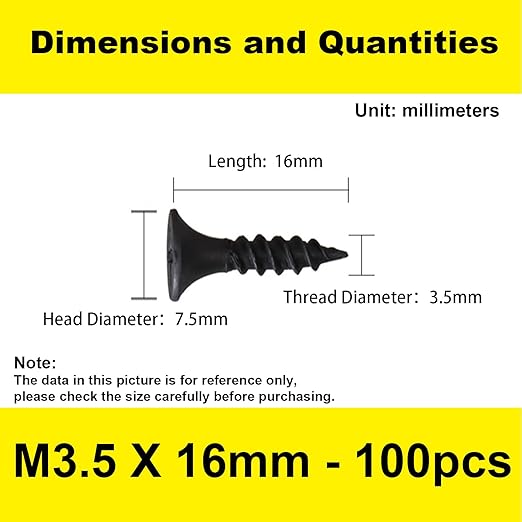 #6 x 5/8'' Sheet Metal Screws, Wood Screws, Phillips Flat Head Screw, Carbon Steel Cabinet Screws, Phillips Screw for Various Woodworking Repairs and DIY Projects (100 pcs)