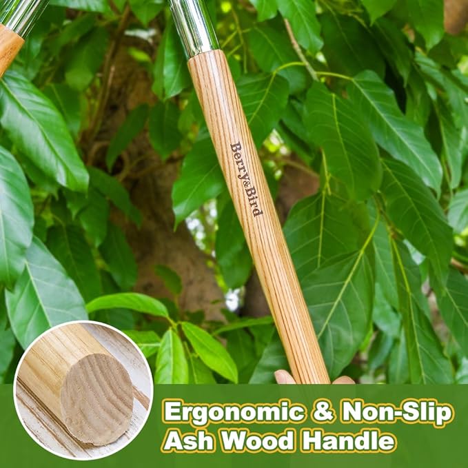 Berry&Bird Loppers and Pruners Heavy Duty, 28 Inch Bypass Loppers with Compound Action, Long Handle Tree Trimmer, Branch Cutter with ⌀ 1-3/4 Inch Cutting Capacity, Hand Loppers with Carbon Steel Blade