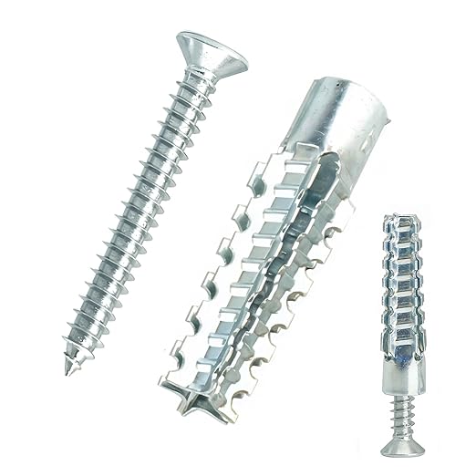 30 Packs Heavy Duty Hollow Wall Anchors with Screws, Loose Hinge and Stripped Hole Repair Kits (Silver,6x32mm)