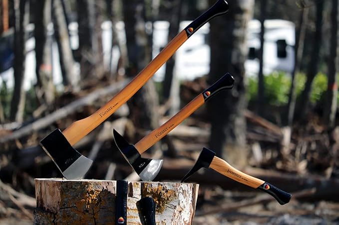 1844 Helko Werk Germany Förster 7 Piece Set - 1 x Hatchet - 1 x Light - 1 x Medium - 1 x Heavy Felling Axes - 1 x Fireman's Hatchet - 1 x Sappi - 1 x Splitting Maul (Förster Axe Set)