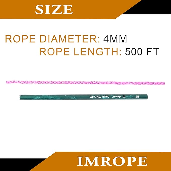 4mm x 500 Feet Pink Jute Rope, Twine for Gardening Tomato Climbing Plant Tie Floristry Crafts Gift Wrapping Packing Decor