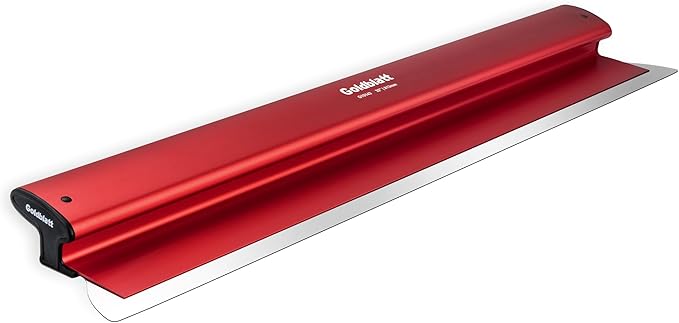 Goldblatt 32 Inch Drywall Skimming Blade, 0.3mm Stainless Steel Blade, Aluminum Body - Rigid Lightweight Drywall Knife with End Caps, Ergonomic Grip, for Mud, Repair Plaster Wall