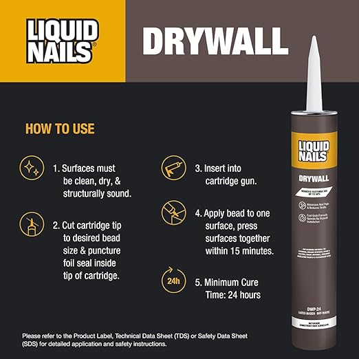 Liquid Nails Drywall 28 oz. Off-White Interior Construction Adhesive Low VOC, 12 Pack