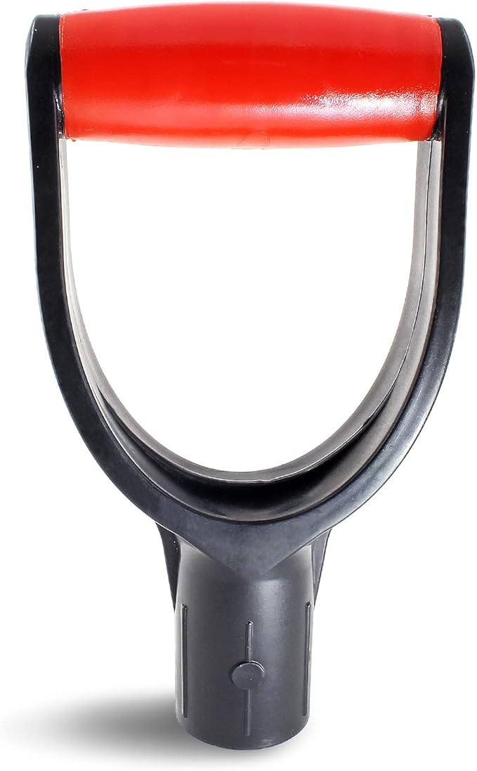 2 Pcs Plastic Shovel D Grip Handles, 32mm / 1.26" Inner Diameter Spade Handle, Shovel Handle for Digging Raking Tools, Red