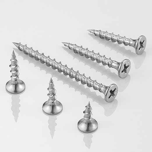 (325 pcs)#6X1 410 Stainless Steel Fastener Drywall Screws-Phillips with coarse Threaded tip, Black, Suitable for Drywall Slate, Wood, etc.(1 pounds)