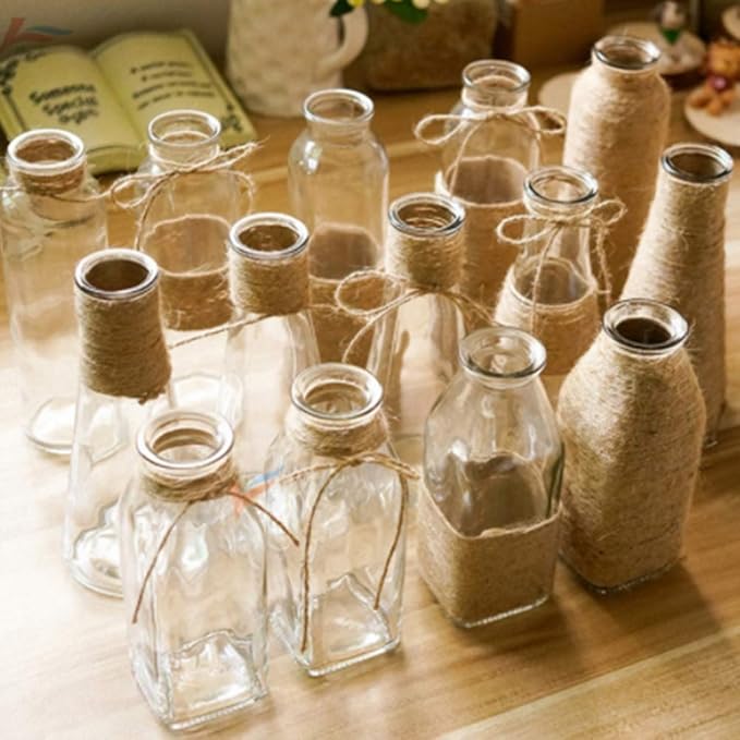 1312 FT Natural Jute Twine,3ply String Twine, Industrial Packing Materials Packing String for Gifts,DIY Crafts, Decoration, Bundling, Gardening and Recycling(4pcs)