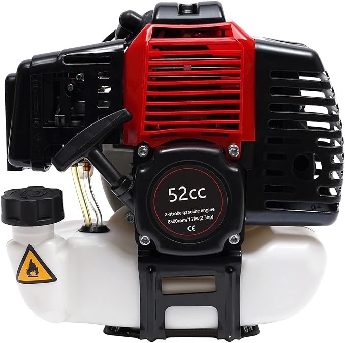 52CC 2-Strokes Brush Cutter Grass Trimmer, 10 in 1 Lawn Mower Pruner Tool Gasoline Powered Weed Wacker Brush Cutter Multifunctional Trimming Tools for Lawn and Garden Tree Trimming