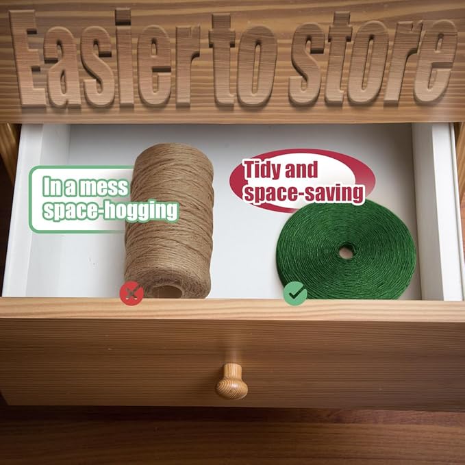 PerkHomy Garden Twine Strong Natural Jute 400 Feet Long Green Twine for Gardening Tomato Climbing Plant Tie Floristry Crafts Gift Wrapping Packing Decor (Green 2mm * 400feet)