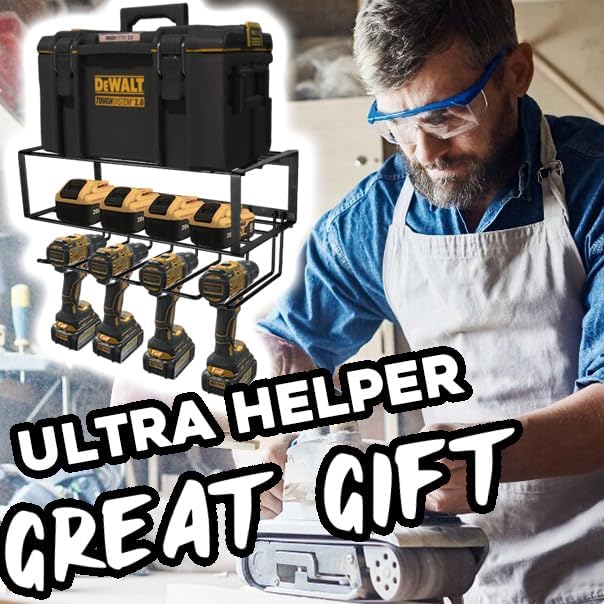 Power Tool Organizer, 120LB Bearing Assemble-free Wall Mount Cordless Drill Holder Utility Racks Storage For Dewalt Milwaukee Christmas Fathers Gifts Husband Garage Workshop On Clearance