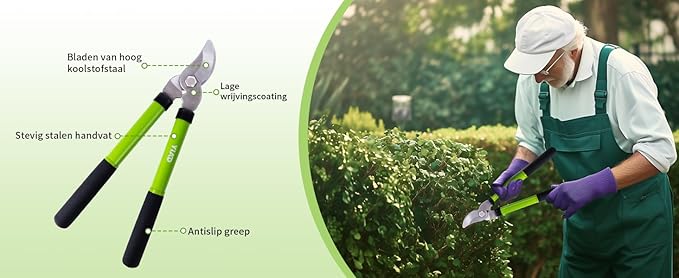 Loppers for Tree Trimmer 15" Branch Cutter Bypass Tree Clippers Rust-Resistant Blade,Tree Loppers Up to 1.5" Diameter Cut Capacity,Pruning Shears with Shock-Absorbing Handle,Gardening Pruners Tools