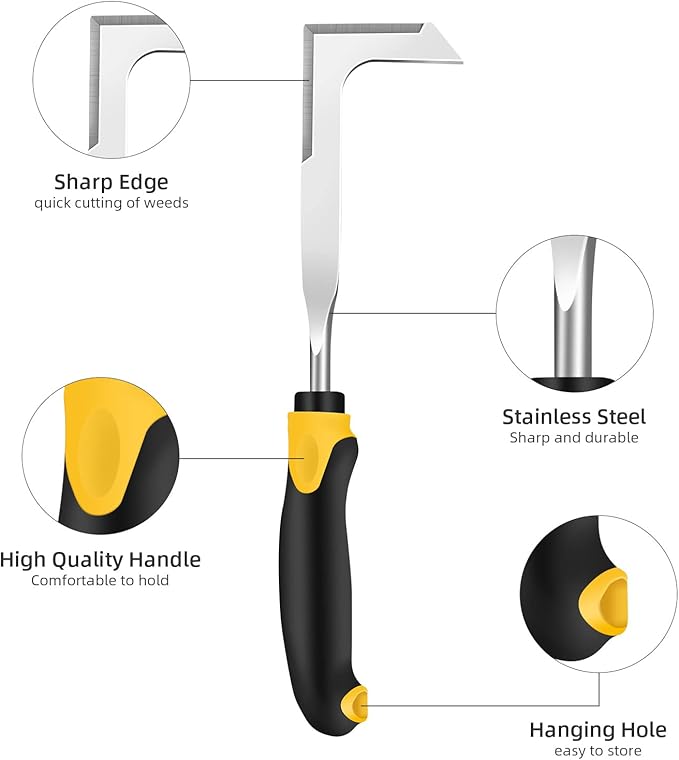 SWANSOFT Crack Weeder, Paver Weed Removal Tool, Crevice Weeding Tool for Sidewalk, Driveway and Garden