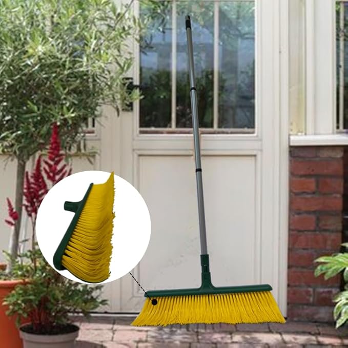 LRB4419 Leaf Turf Broom 16" W x 55" H for Lawns Yard Artificial Grass Rake Heavy Duty for Leaves, Lawns, Carpet Rake & Groomer (Curved Bristle)