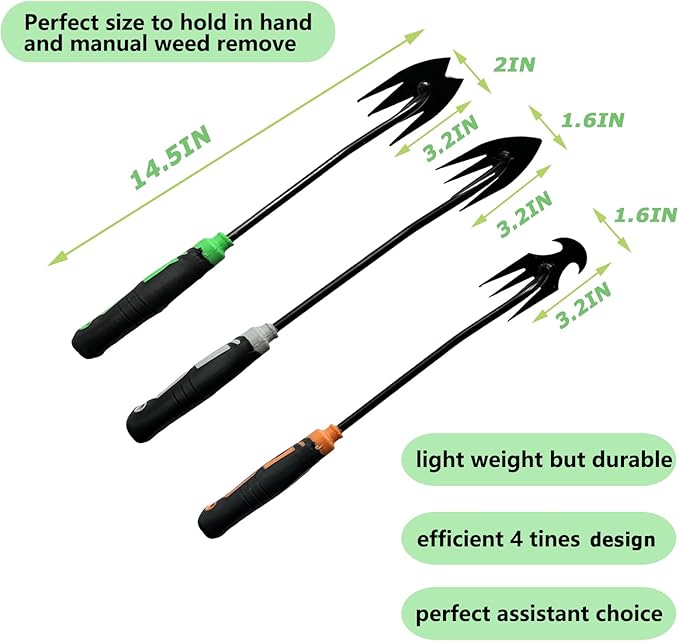 Weeding Tools 3 pcs,Portable Garden Weeder Tool,2025 New Weed Puller Tool,for Hand Weeder Puller for Vegetable Gardening Backyard Farm Planting & Uprooting Weeding Tool