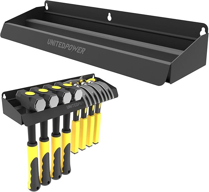 UNITEDPOWER Hammer Holder, Wall Mount Storage Rack Organizer for Workshop, Shed, Garage, Home, Fit Most of Hammer or Small Tools