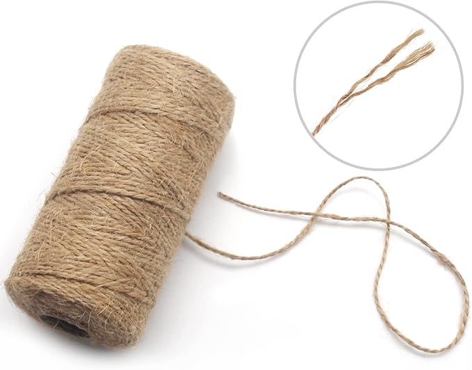 Anvin 984 Feet Cotton Twine Natural Jute Twine Packing Twines Bakers Twine Kraft Twine Wrapping Butchers Baking Arts and Crafts Gardening(Pack of 3, 10 Ply 2mm Thick)