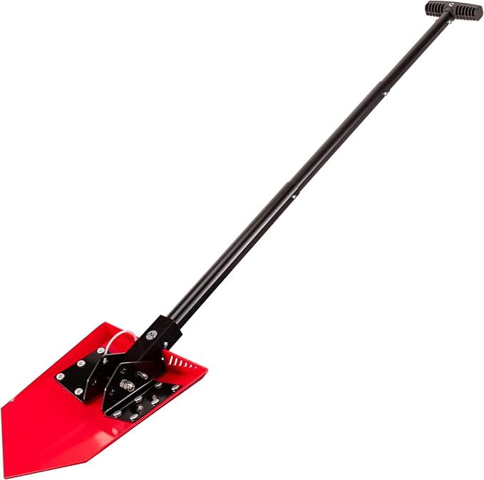 DMOS Delta Shovel - Collapsible Heavy-Duty Steel Folding Shovel for Camping, Overlanding, Survival, Military, Hunting, & Off-Road Use - Racing Red - Pro