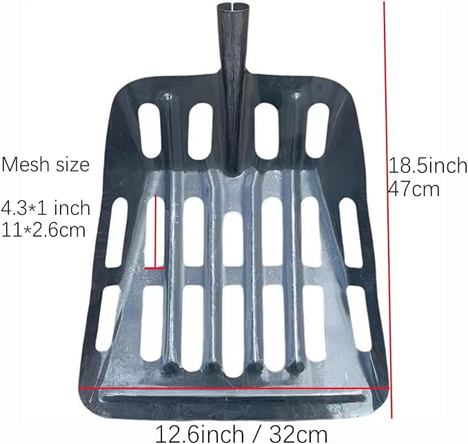 Gardening Grain Shovel, Manganese Steel Farm Sieve Shovel, Spade Collect Corn Cob with Mesh for Gardening Farm Tools