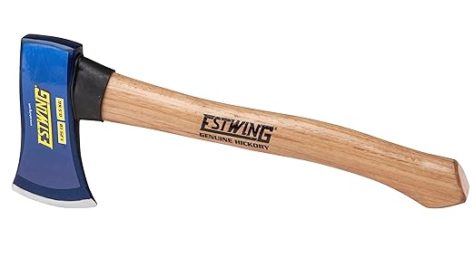 Estwing Axe, 14 Inch Handle, 1.25 lb Head with Hickory Wood Handle, Model #62370