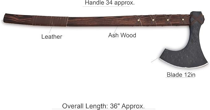 | Exquisite Handmade Viking Axe - Ideal for Collectors & Enthusiasts | Authentic, Artisan-Crafted | Medieval Styled Axe with Durable and Robust High Carbon Steel (GC-AX09)
