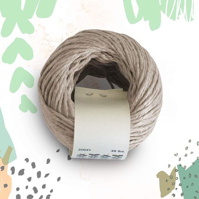 100% Organic Hemp Cord, Twine, String for Jewelry, Beading, Macrame, Crafts, 23 Bees (200ft x 48 lb.) Natural