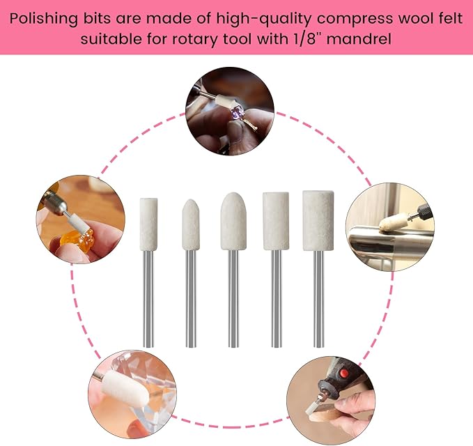 Diamond Burr Set for Dremel, Rotary Tool Grinding Cutting Wheel Stone Glass Tile Jewelry Engraving Rock Etching Masonry 1/8” Die Grinder Carving Cutter Metal Engraver Kit - 20pc Set