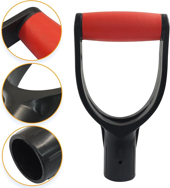 Shovel D Grip Handle, 32mm Inner Diameter Plastic Spade Handle for Digging Raking Tools(Red)