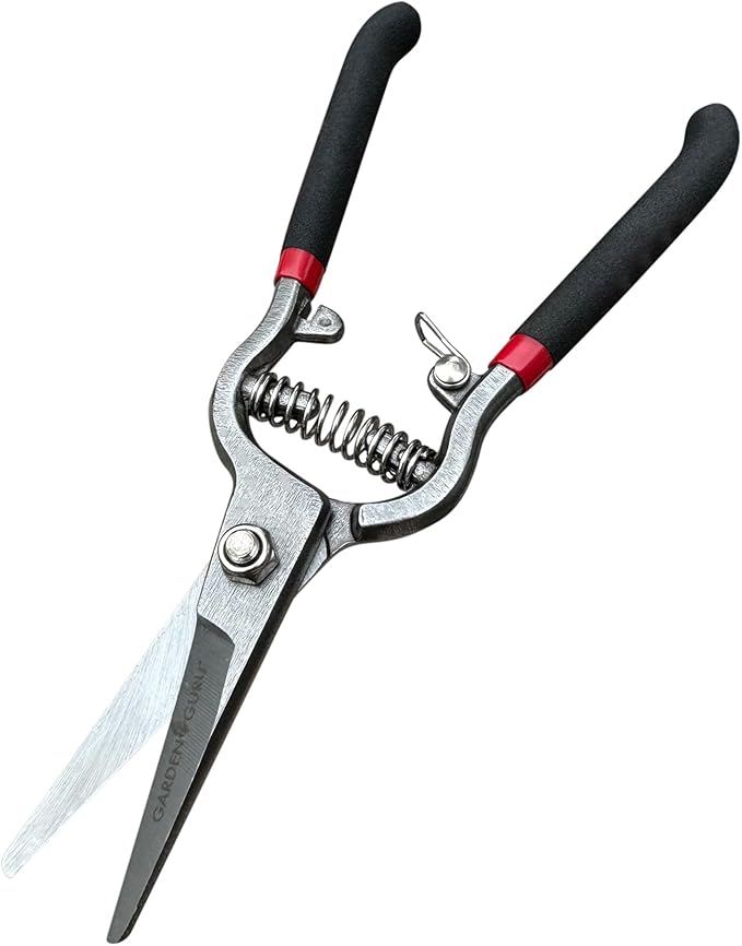 GARDEN GURU Classic Bypass Pruning Shears Clippers – Heavy Duty Forged Steel Garden Pruners – Safety Lock – Non Slip Comfort Grips – Cuts up to 1” Diameter – Professional Bypass Pruners (2 Pack)