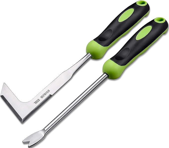 2 PCS Hand Weeder Tool Gardening Weeder Tool Garden Weeding Tool with Ergonomic Handle, Stainless Steel Garden Courtyard Lawn Farmland Transplant Gardening Plant Tool